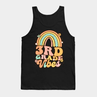 Back To School Third Grade Student Teacher rainbow Tank Top